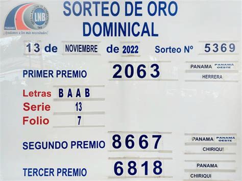 Lotería Nacional De Panamá Resultados Sorteo Dominical Y Números Del Domingo 13 De Noviembre