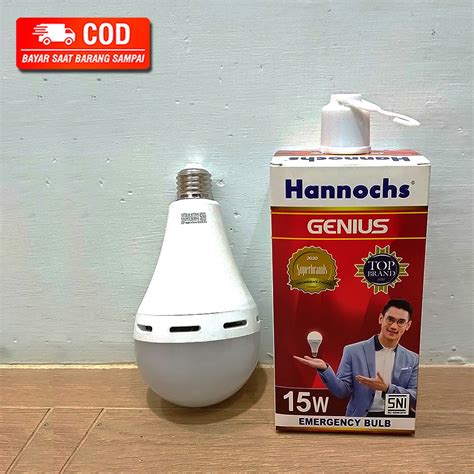 Jual HANNOCHS LAMPU LED GENIUS EMERGENCY AC DC 6W 8W 10W 12W 15W PUTIH