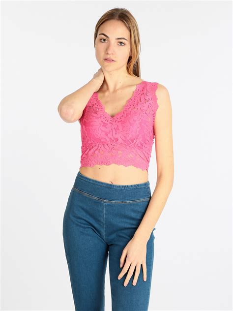 Solada Top Cropped Donna In Pizzo In Offerta A Su Mecshopping It