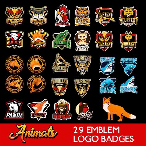 Premium Vector | Set animals logo emblem sports