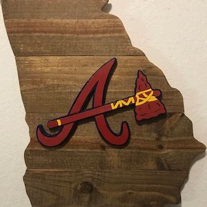 Atlanta Braves, Wood Art, Wall Decor - Etsy