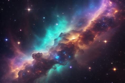 Una Nebulosa Colorida Con Estrellas Y Nebulosas Al Fondo Foto Premium