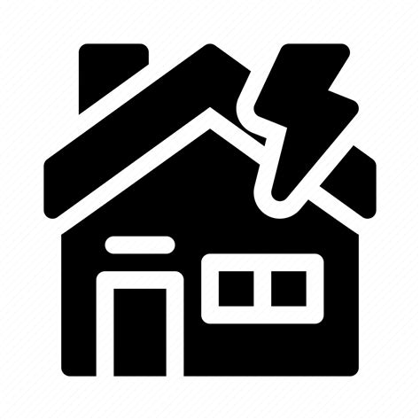 Natural Disaster Insurance Security Risk Spark House Icon