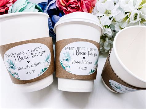 Personalized Wedding Coffee Cups Wedding Coffee Sleeve Etsy