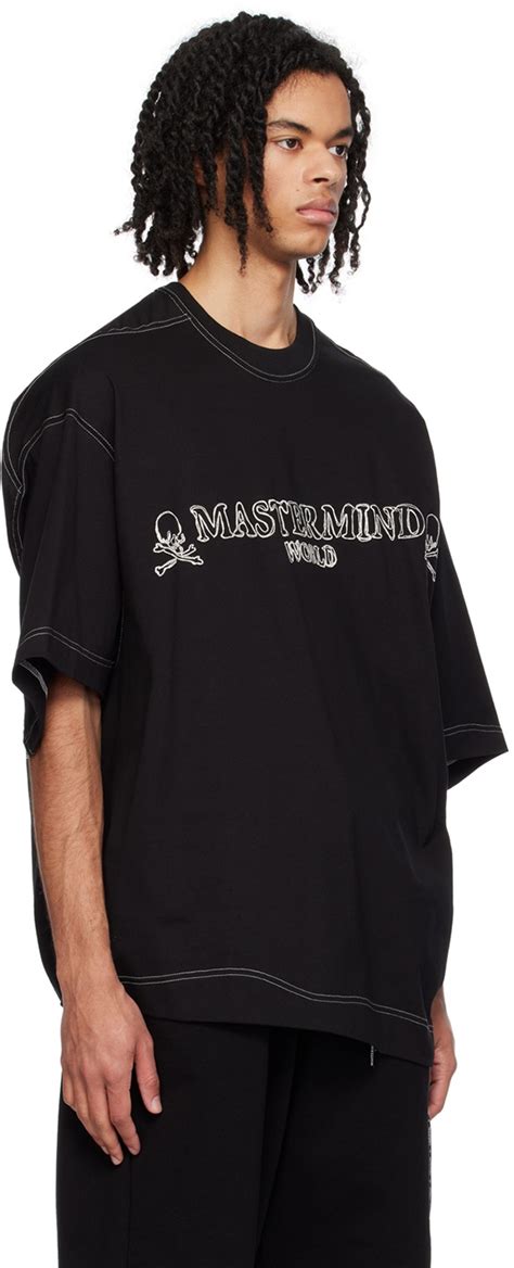 MASTERMIND WORLD Black Bonded T Shirt MASTERMIND WORLD