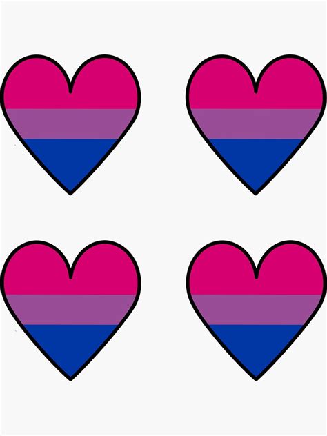 Bisexual Pride Flag Hearts Sticker For Sale By Basiastachurska