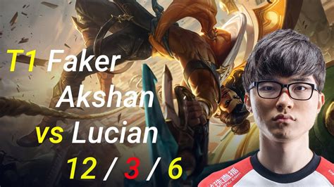 T1 Faker Plays Akshan As Mid Vs Lucian KR SoloQ Patch 11 15 YouTube