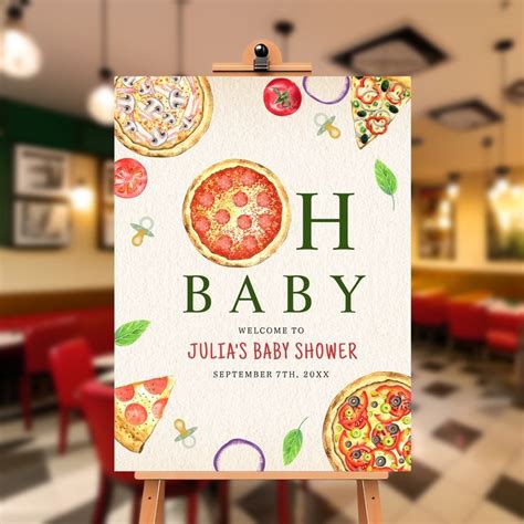 Oh Baby Pizza Pacifiers Baby Shower Foam Board Zazzle Baby Shower