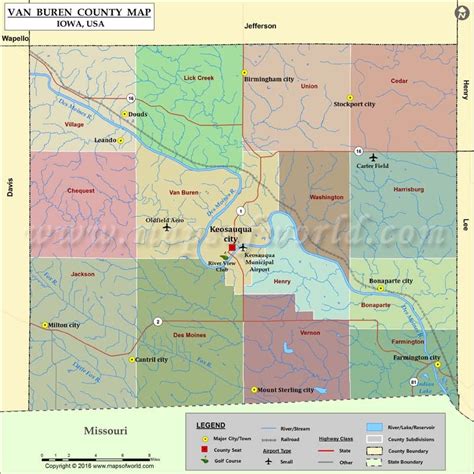 Van Buren County Map Iowa