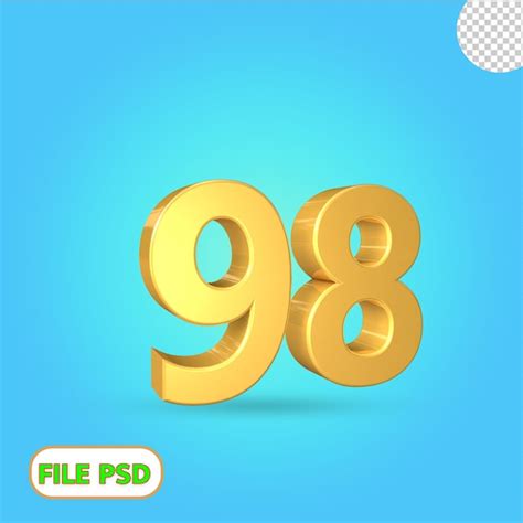 Premium Psd 3d Number 98