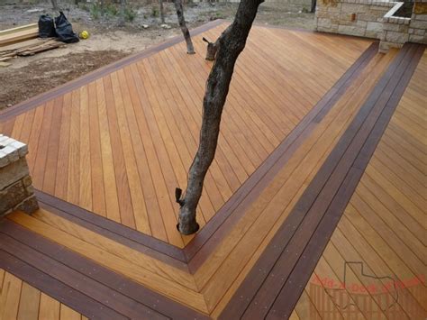 Garapa Hardwood Decking With Ipe Border