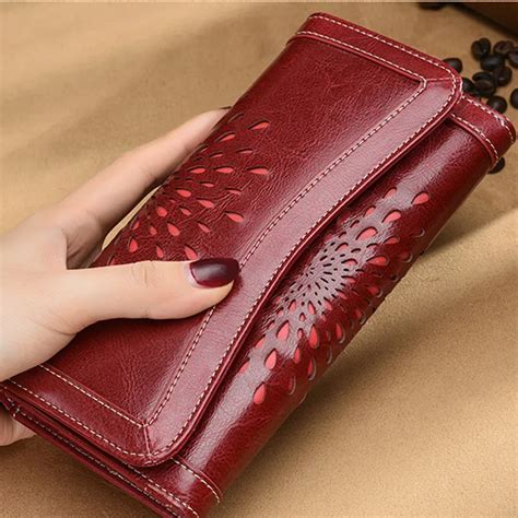 Genuine Leather Women Wallets 2018 Fashion Long Women Clutch Wallets