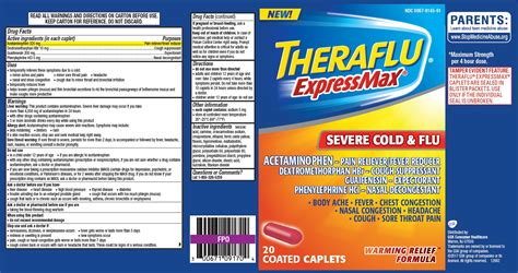 Ndc 0067 8145 Theraflu Expressmax Severe Cold And Flu Caplets Tablet