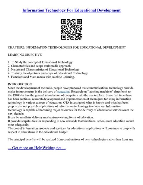 Information Technology For Educational Development Pdf