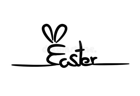 Happy Easter Hand Lettering Hand Drawn Vector Illustration Greeting