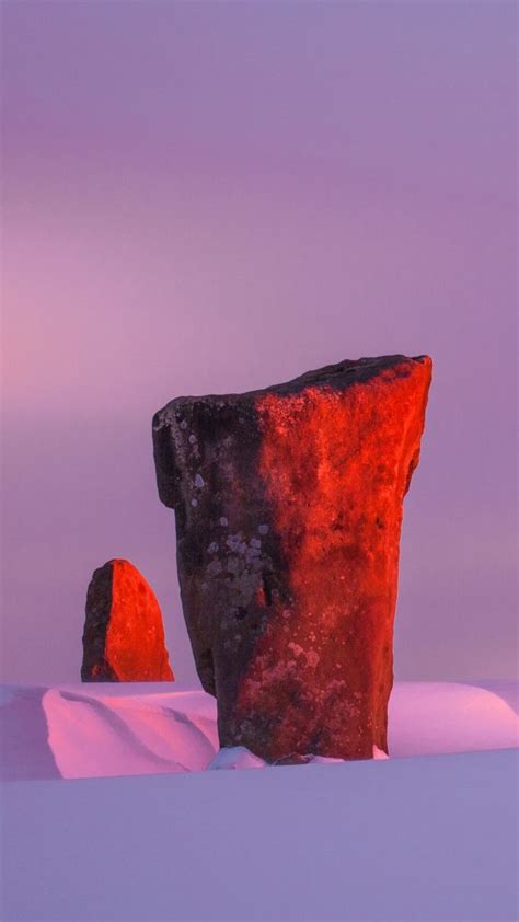 Red Winter Dawn Nine Stones Close Peak District Derbyshire England