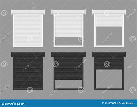 Windows Roller Shutters Vector Illustration Stock Vector Illustration