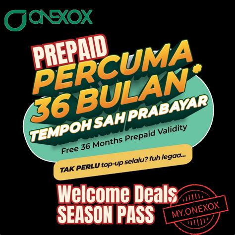 ONEXOX 36 Bulan Welcome Deals XOX Prepaid Tempoh Sah Terpanjang Di