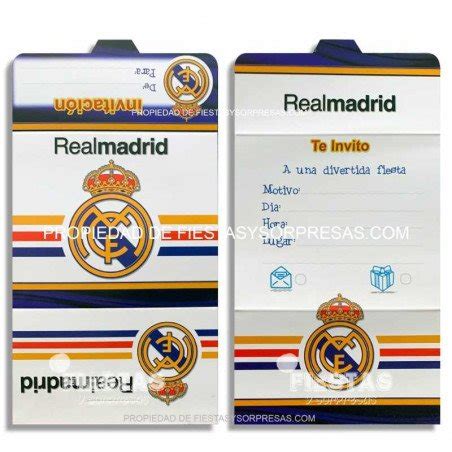 Tarjetas De Invitacion Real Madrid Paquete X 12