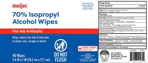 Product Images Meijer 70 Isopropyl Alcohol Wipes First Aid Antiseptic