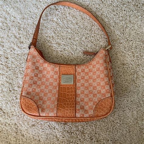 Liz Claiborne Women S Orange And Cream Bag Depop