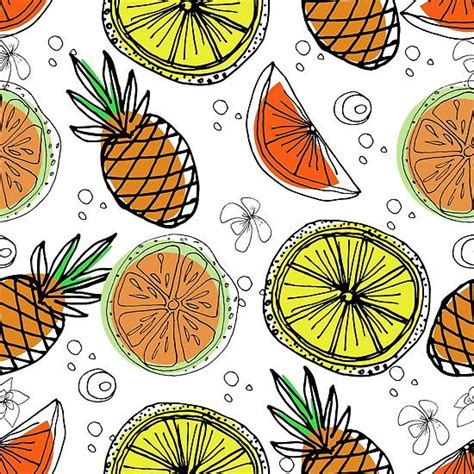 Ute Seamless Hand Drawn Background Fresh Fruits How To Draw Hands