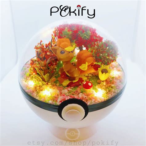 Vulpix Pokemon Terrarium Diorama Dome Pokeball Planter Action Figure