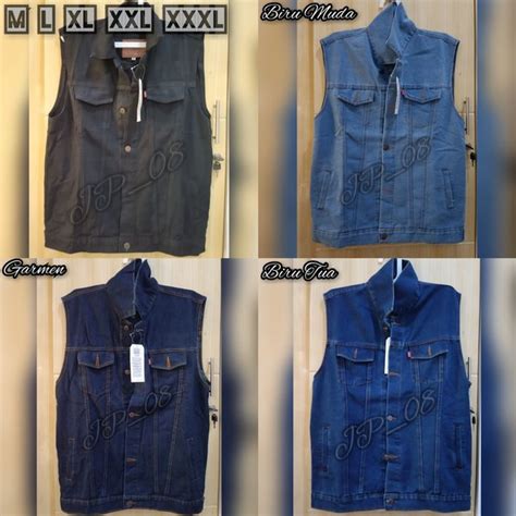 Jual Jaket Rompi Jeans Jumbo Pria Wanita Vest Denim Big Size Ukuran