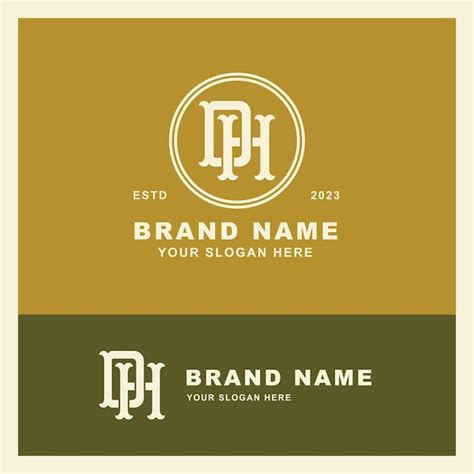 Premium Vector Monogram Letter Dh Or Hd With Interlock Vintage Classic Style Good For Brand