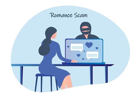 Premium Vector Romance Scam Online Dating Scam Cyber Crime Concept