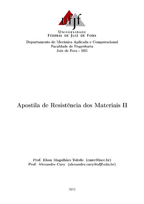 PDF Apostila de Resistência dos Materiais II ufjf br PDF