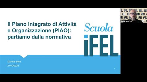 21 10 2022 PIAO Il Piano Integrato di Attività e Organizzazione