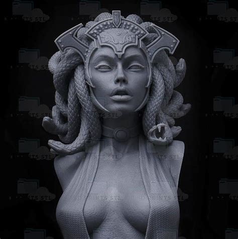 Medusa Bust Stl Greek Mythology Medusa D Stl D Model D Printable