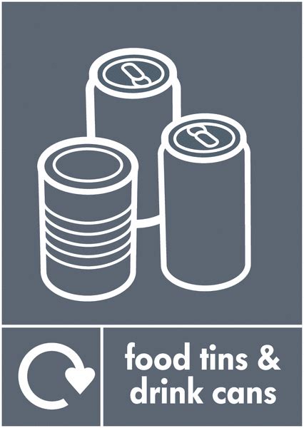 Food Tins Drink Cans Wrap Metal Recycling Signs Seton