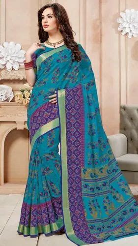 Casual Wear 100 Pure Cotton Pure Cotton Printed Saree With Blouse At Rs 750 In Surat