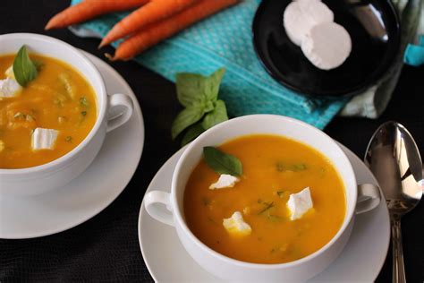 Cold Carrot Soup With Goat Cheese And Basil Secretos Del Sur