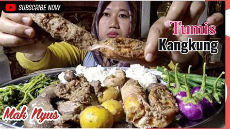 Mukbang Hati Ampela Telur Muda Usus Tumis Kangkung Lalapan Terong