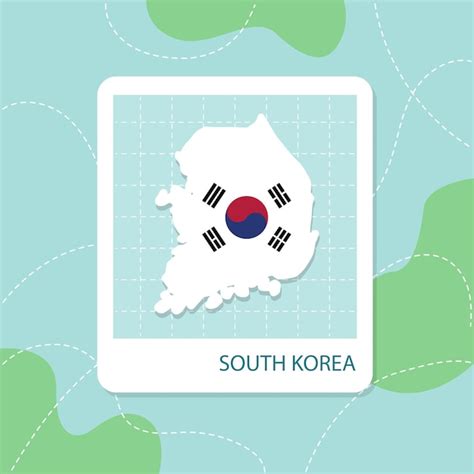 Premium Vector Stickers Of South Korea Map With Flag Pattern In Frame