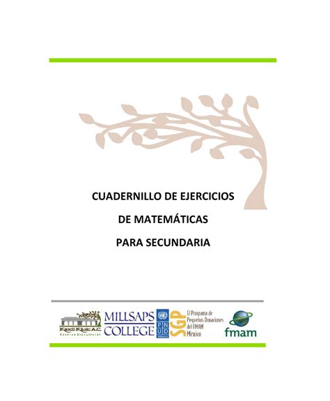 Cuadernillo Secundaria Matemáticas Cuadernillo De Ejercicios De Matem