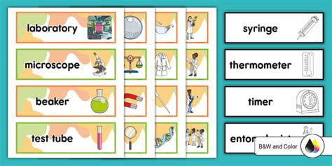 Science Lab Dramatic Play Word Cards Professor Feito