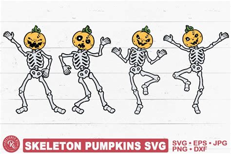 Dancing Jack O Lantern Skeletons Svg Pumpkin