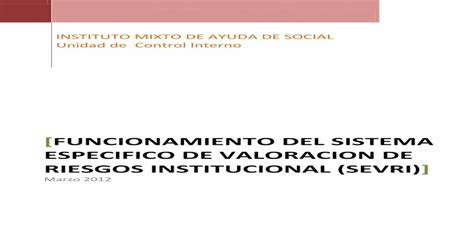 Funcionamiento Del Sistema Especifico De Valoracion De · Generen