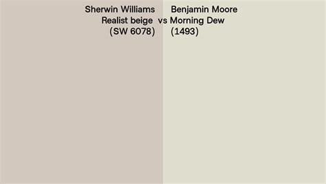 Sherwin Williams Realist Beige Sw Vs Benjamin Moore Morning Dew