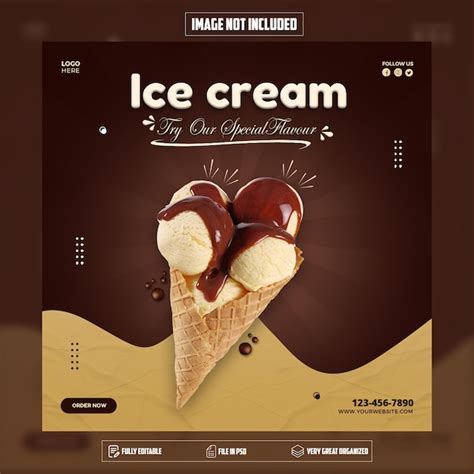 Premium PSD Ice Cream Social Media Instagram Post Template