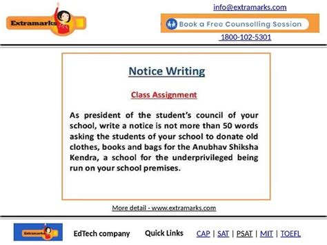 Notice Writing Format - Academic