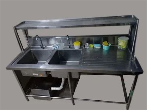 Stainless Steel Double Sink Table At Rs In Mumbai Id