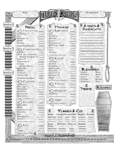 Deadlands Classic Character Sheet Pdf