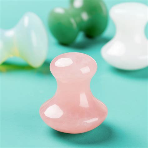 Natural Rose Quartz Green Aventurine Facial Guasha Stone White Jade Face Eyes Massager Scraping