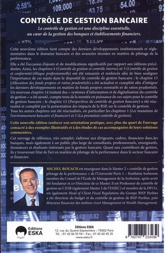 Contr Le De Gestion Bancaire De Michel Rouach Grand Format Livre