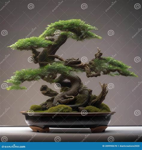 A Bonsai Tree Sculpted To Resemble a Mythical Dragon, with Its Branches ...